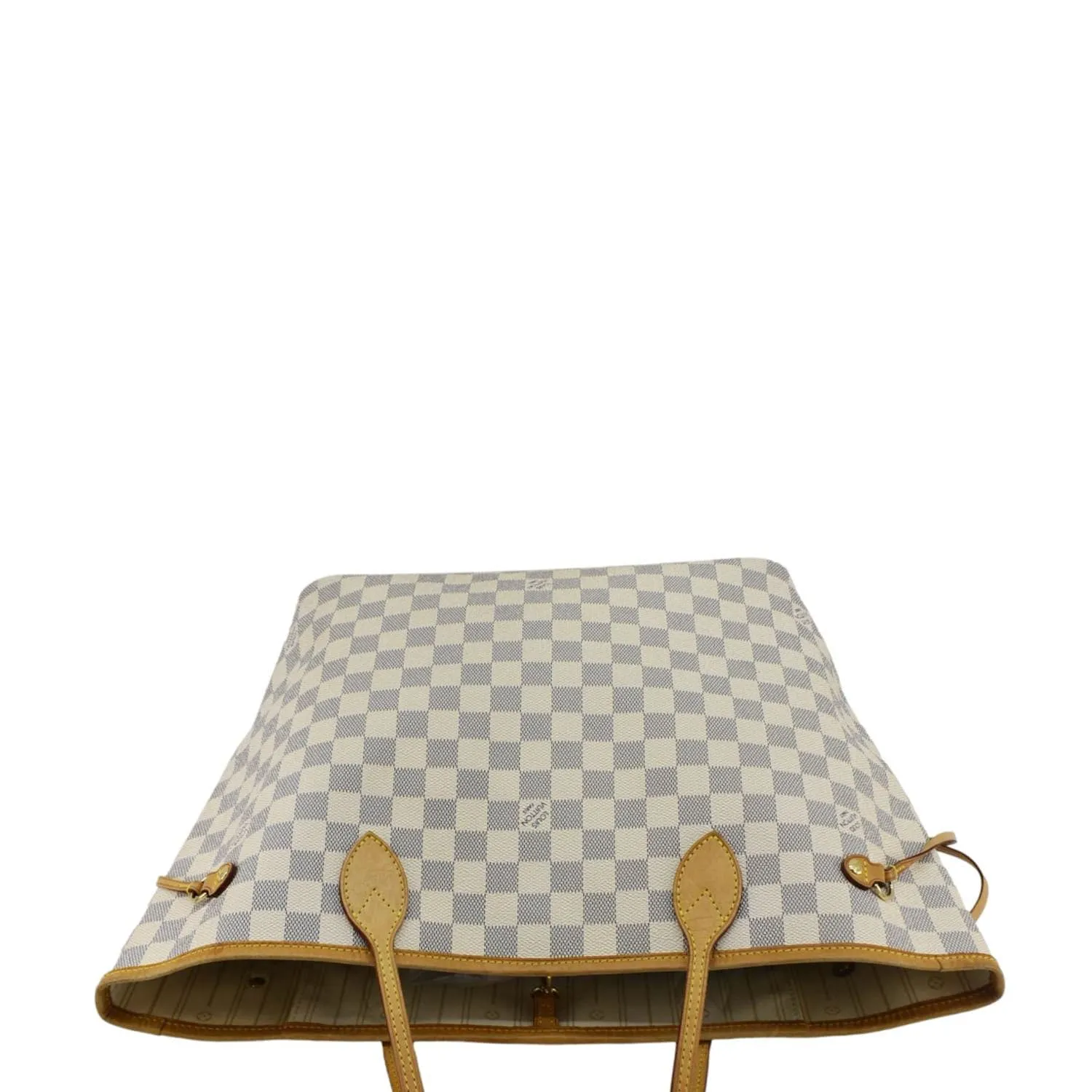 LOUIS VUITTON Neverfull MM Damier Azur Tote Bag White