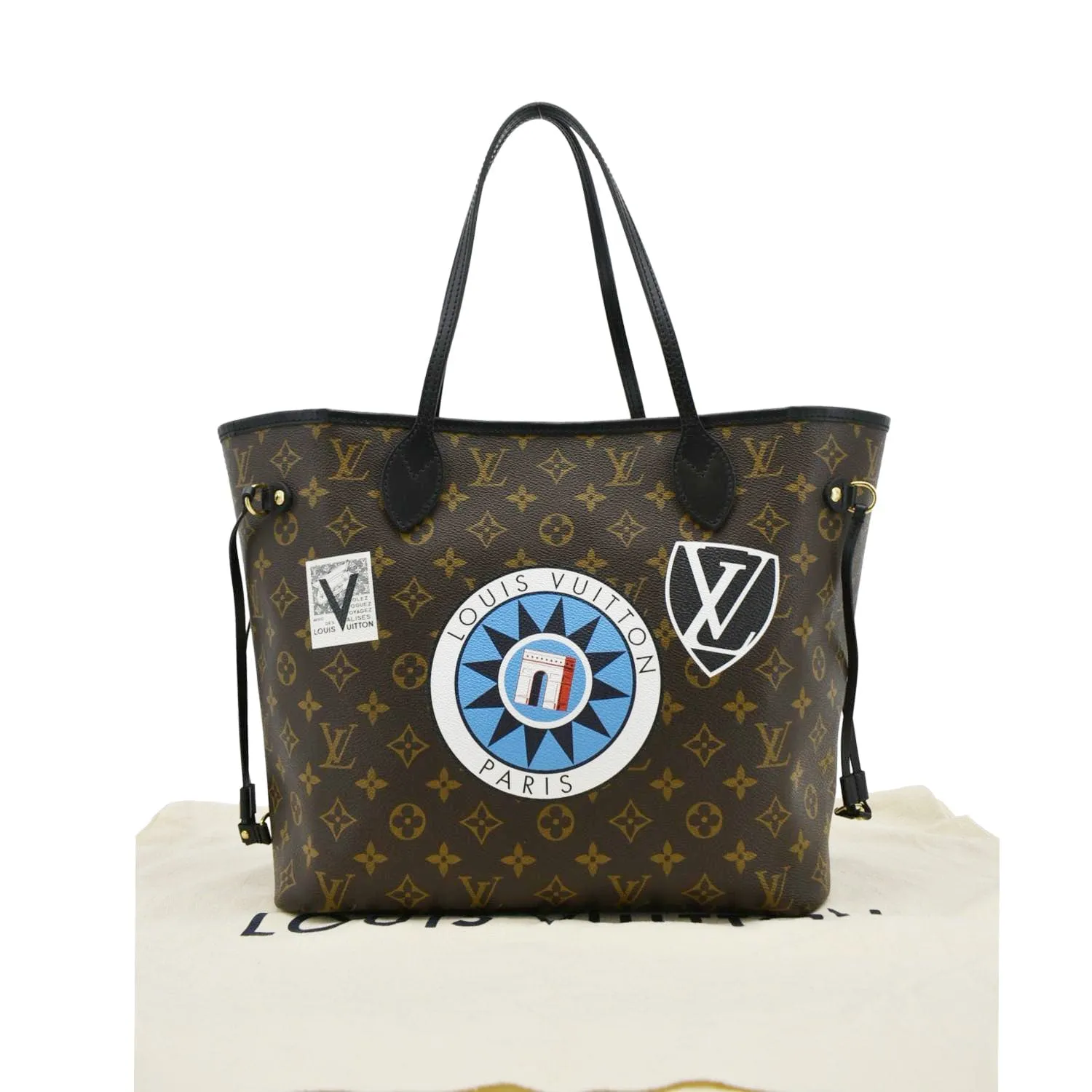 LOUIS VUITTON Neverfull My LV World Tour Monogram Canvas Tote Bag Brown