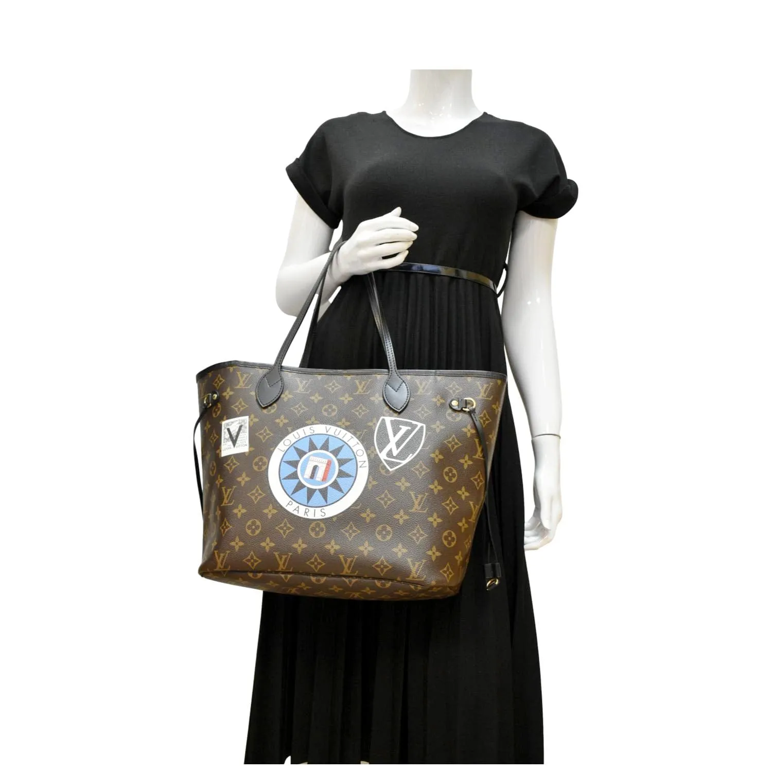 LOUIS VUITTON Neverfull My LV World Tour Monogram Canvas Tote Bag Brown