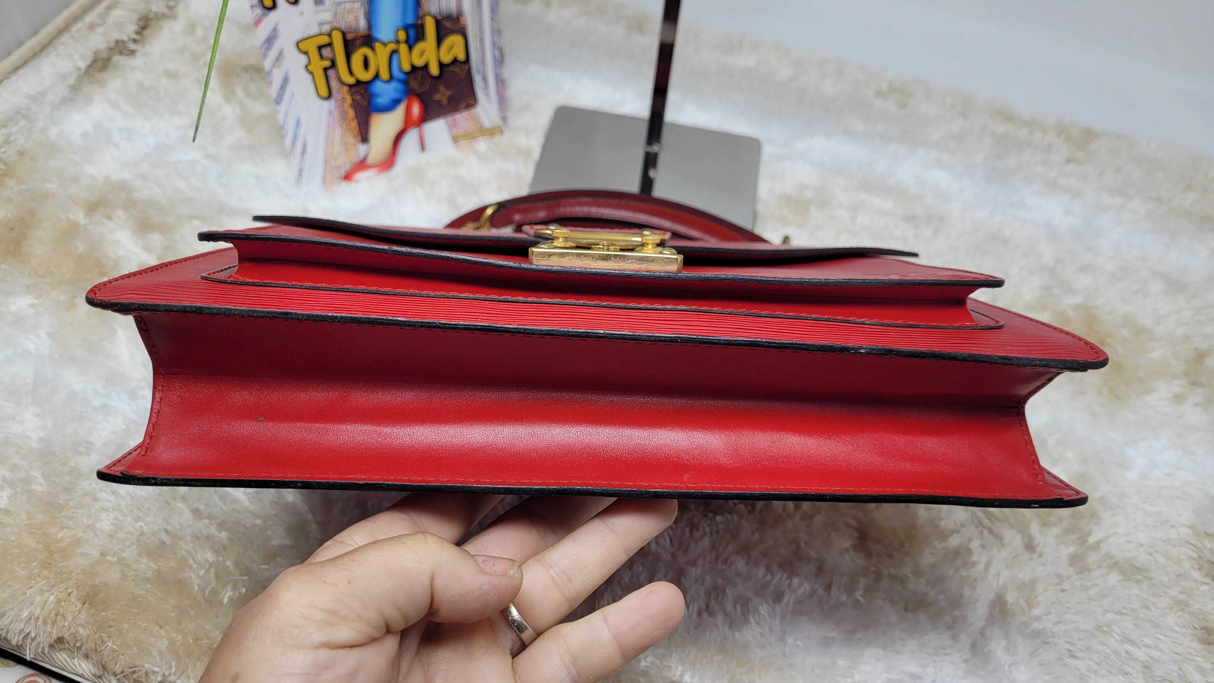 LOUIS VUITTON RED EPI MONCEAU CROSSBODY