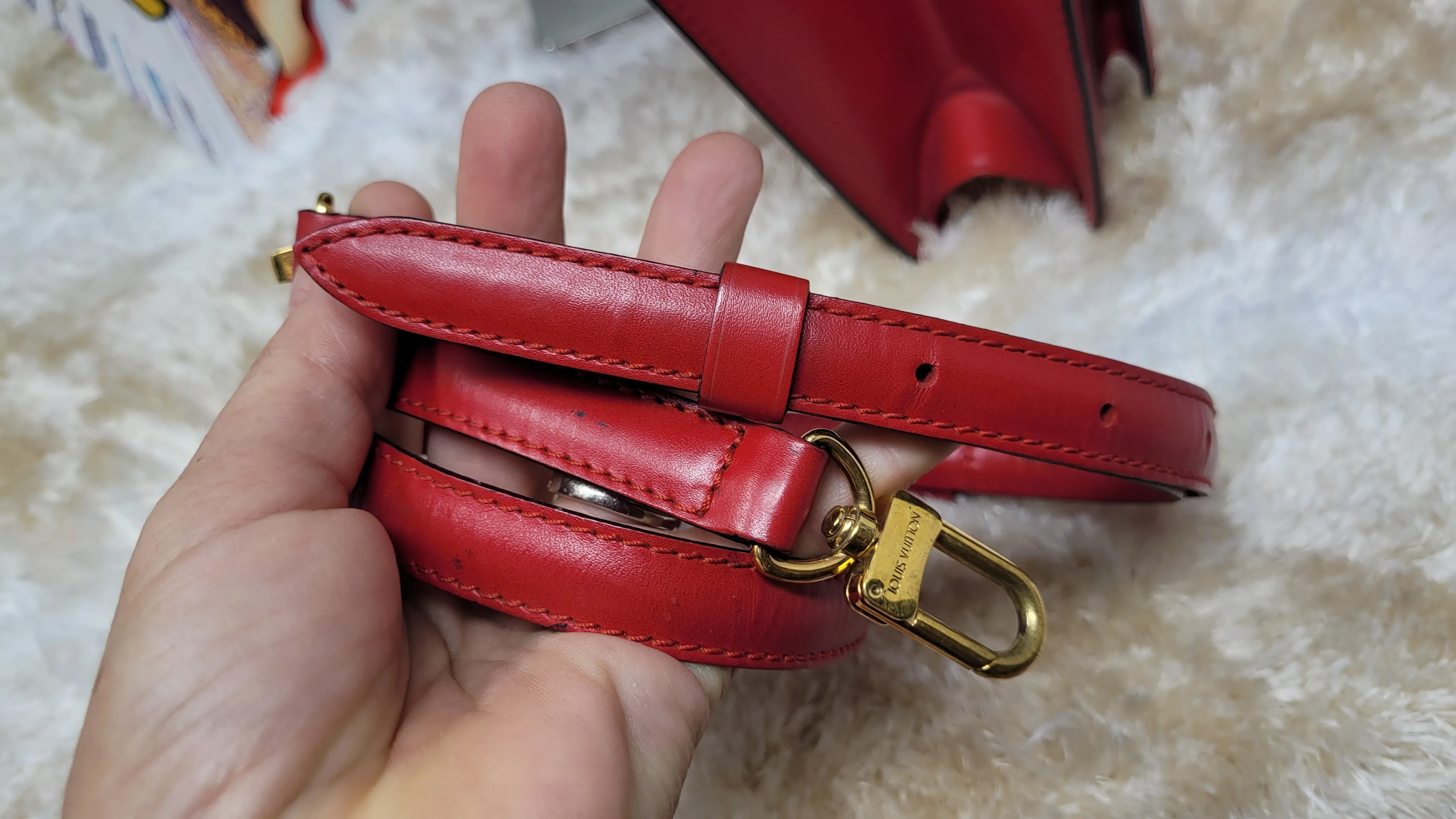 LOUIS VUITTON RED EPI MONCEAU CROSSBODY