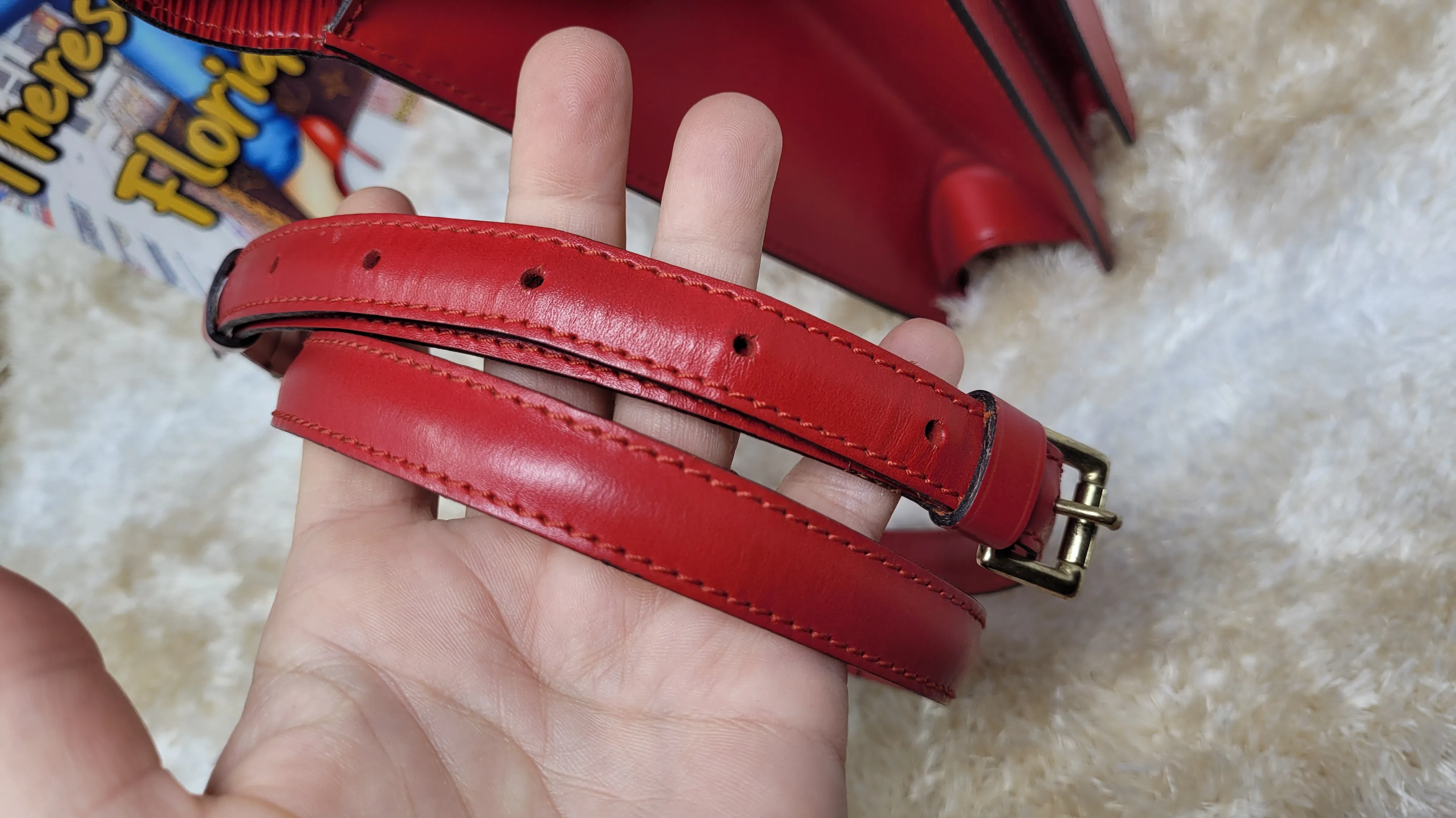 LOUIS VUITTON RED EPI MONCEAU CROSSBODY