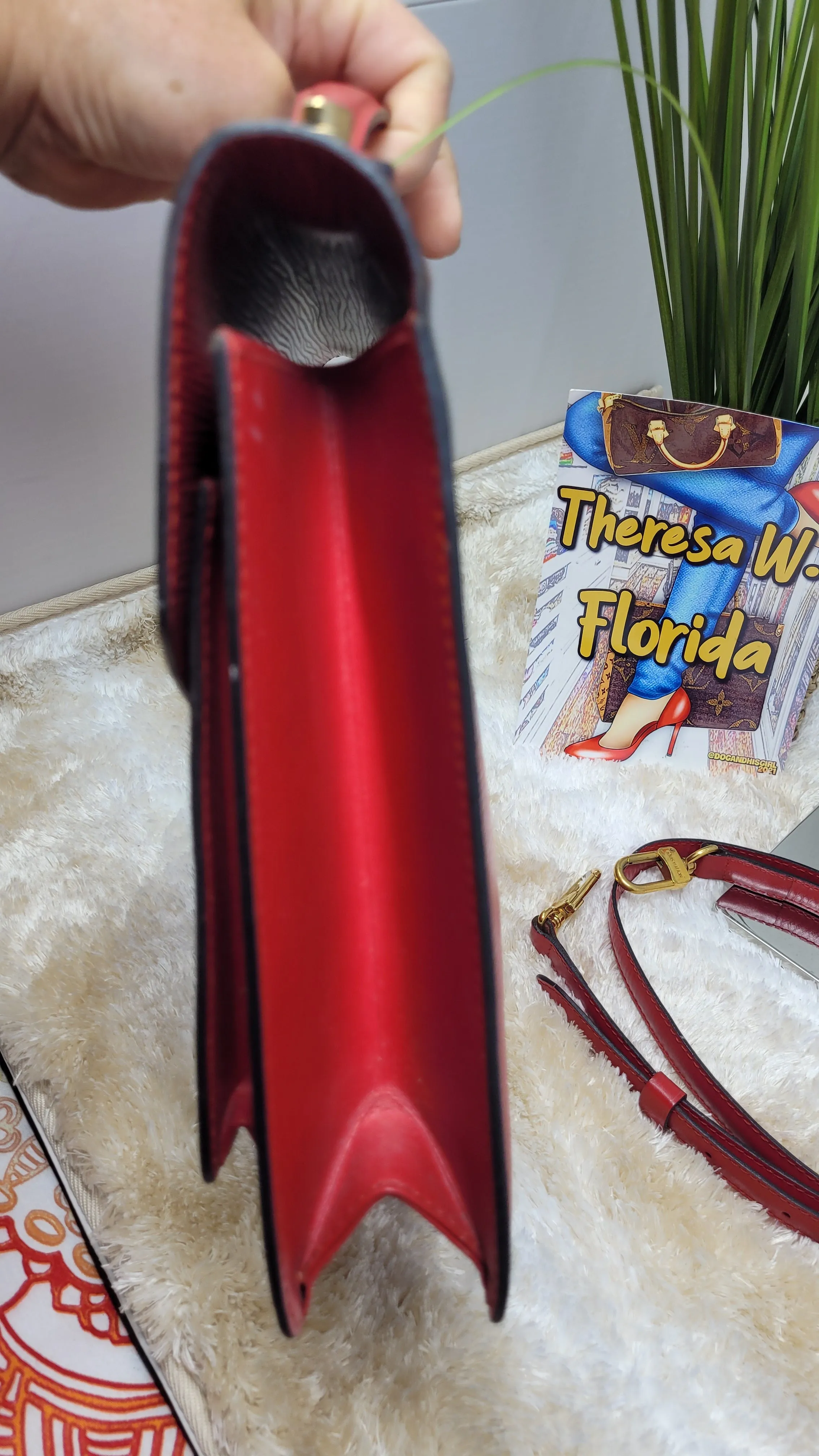 LOUIS VUITTON RED EPI MONCEAU CROSSBODY