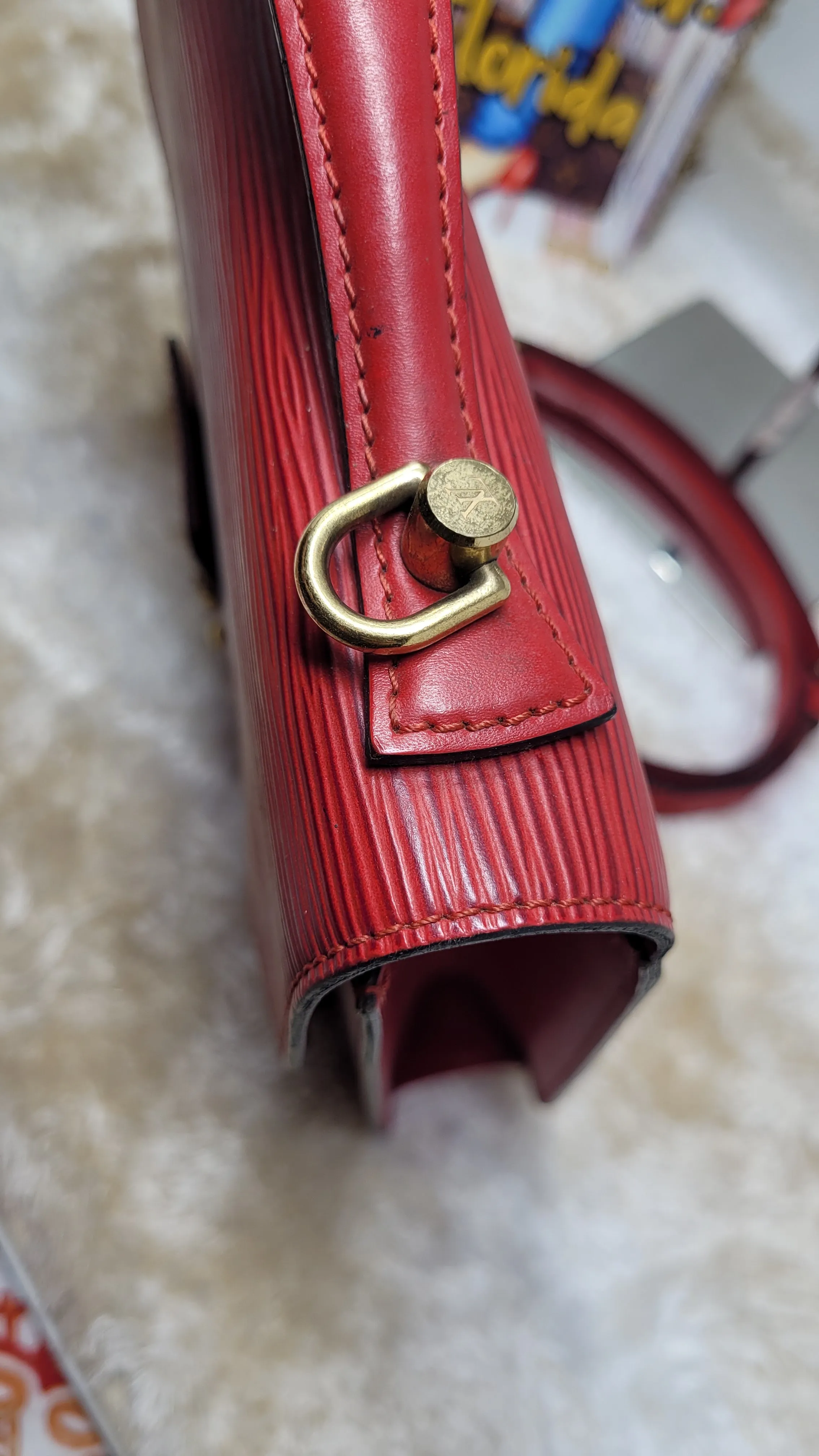 LOUIS VUITTON RED EPI MONCEAU CROSSBODY