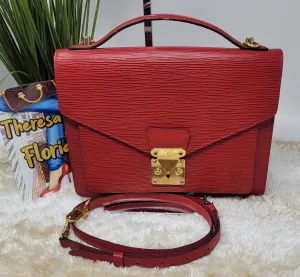 LOUIS VUITTON RED EPI MONCEAU CROSSBODY