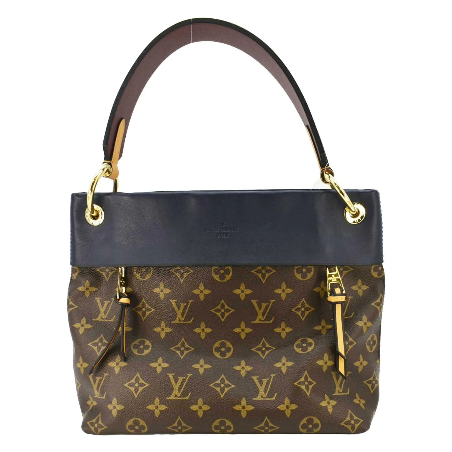 LOUIS VUITTON Tuileries Besace Monogram Canvas Shoulder Bag Navy Blue