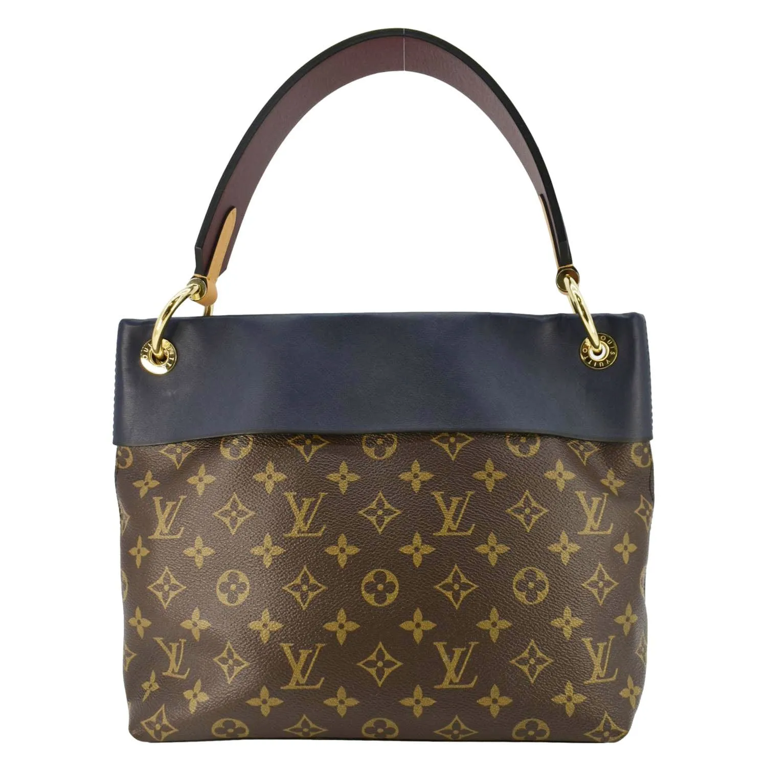 LOUIS VUITTON Tuileries Besace Monogram Canvas Shoulder Bag Navy Blue