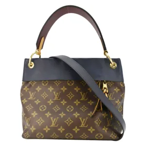 LOUIS VUITTON Tuileries Besace Monogram Canvas Shoulder Bag Navy Blue