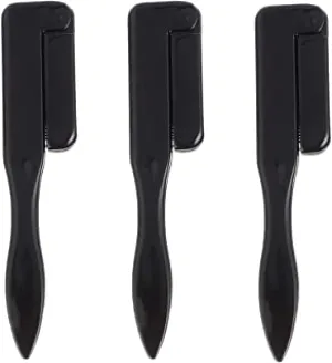 Lurrose 3pcs Foldable Eyebrow Combs Eyelash Extensions Combs Brow Eyelash Grooming Brushes Stainless Steel Lash and Brow Makeup Brushes