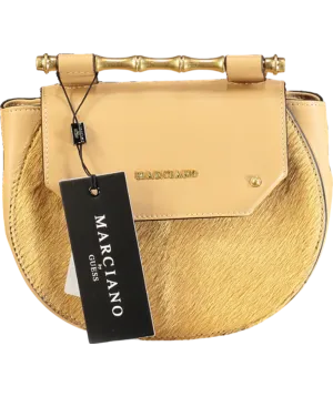 Marciano By Guess Beige Fur Detail Leather Shoulder Bag One Size