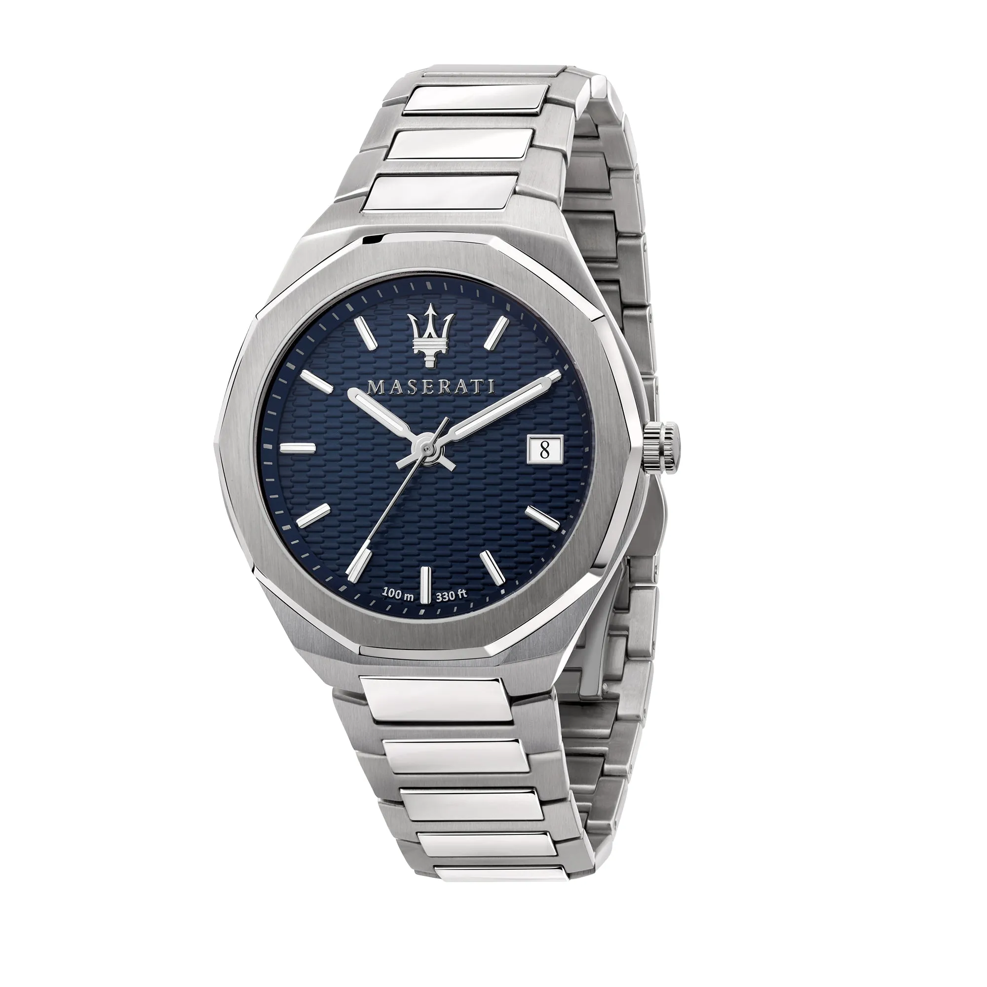 MASERATI STILE 42MM 3H BLUE DIAL BR SS