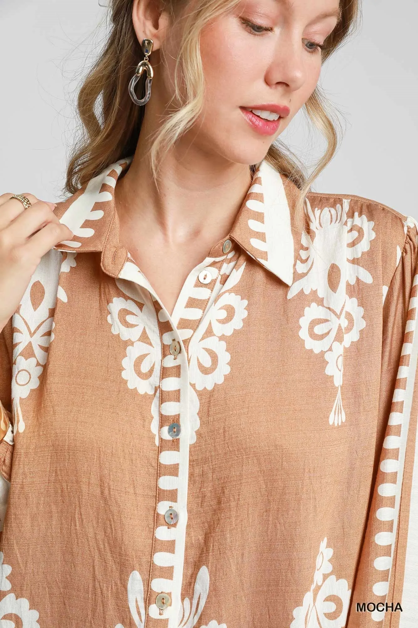 Mavis Border Print Tiered Hem Dress