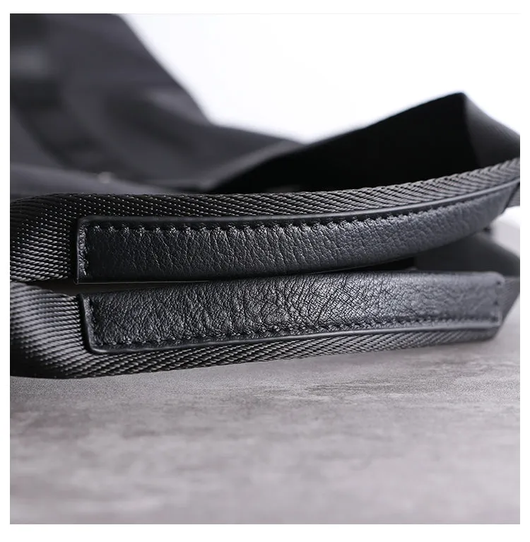 Mens Leather Nylon Tote Bag Nylon Crossbody Bag Mens Nylon Shoulder Bag Nylon Handbags Shoulder Bag