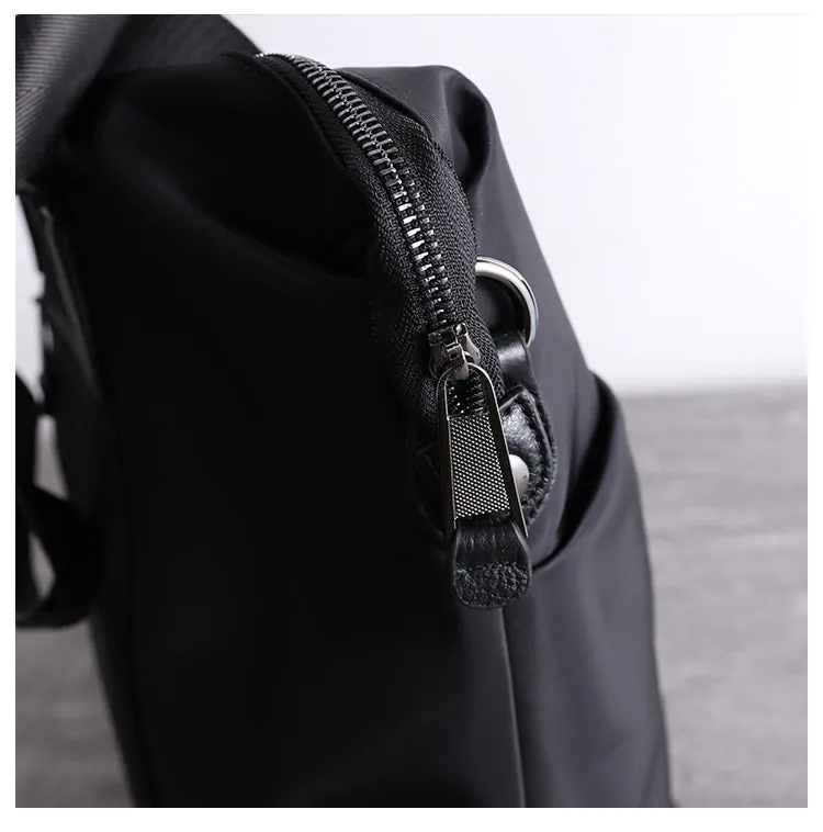 Mens Leather Nylon Tote Bag Nylon Crossbody Bag Mens Nylon Shoulder Bag Nylon Handbags Shoulder Bag