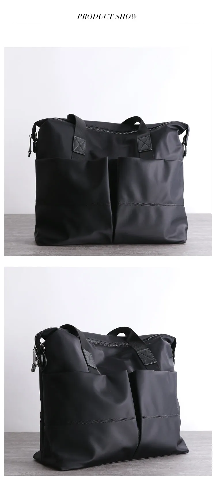 Mens Leather Nylon Tote Bag Nylon Crossbody Bag Mens Nylon Shoulder Bag Nylon Handbags Shoulder Bag
