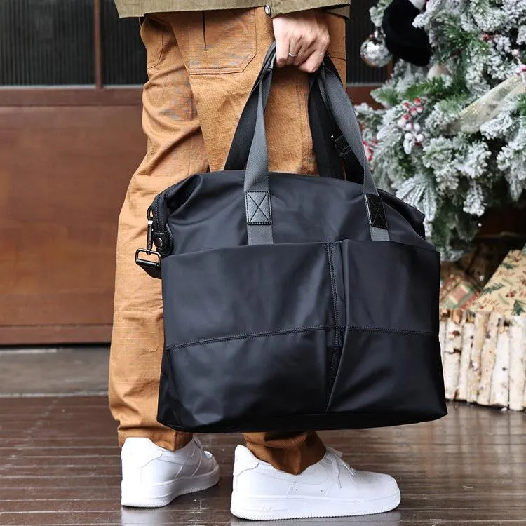 Mens Leather Nylon Tote Bag Nylon Crossbody Bag Mens Nylon Shoulder Bag Nylon Handbags Shoulder Bag