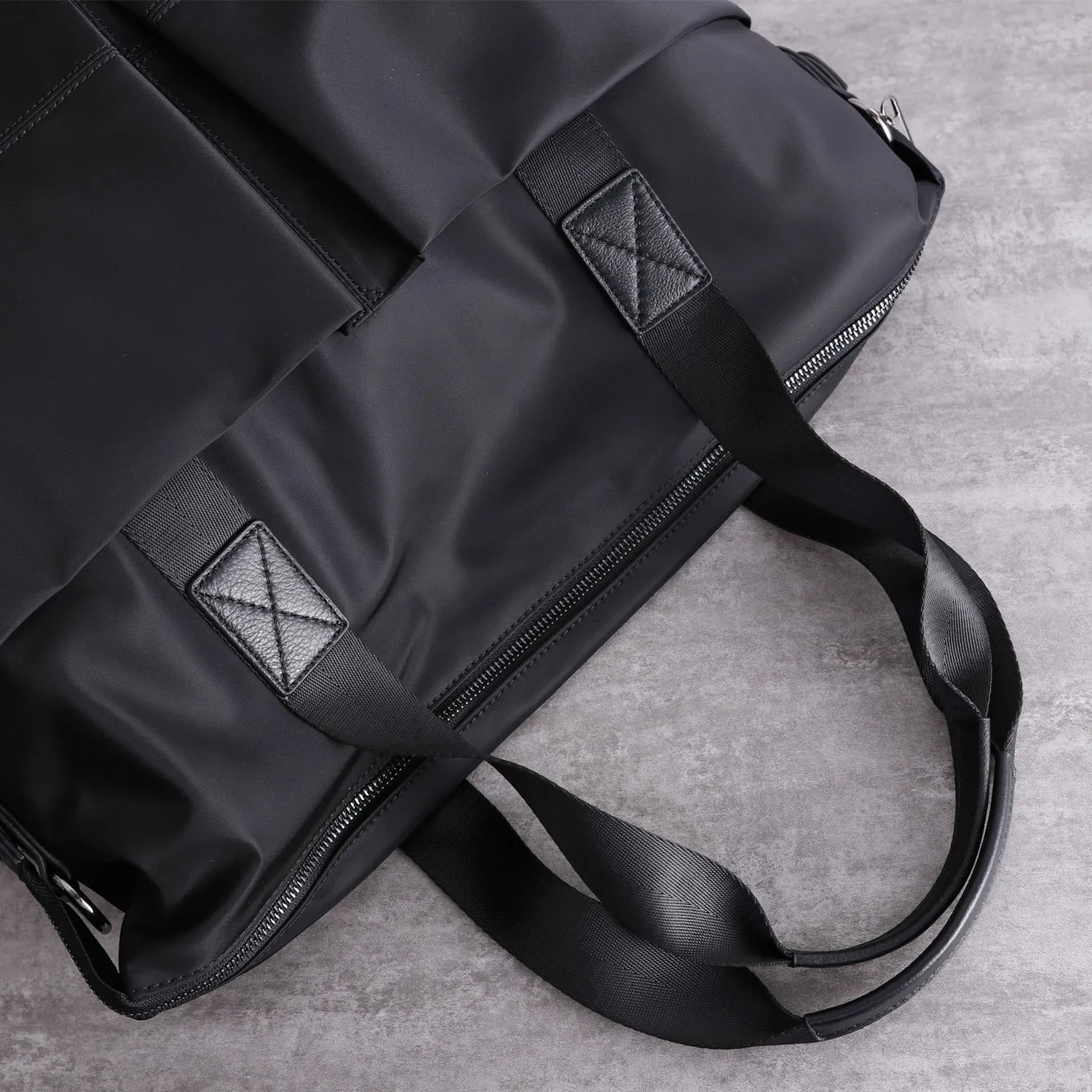 Mens Leather Nylon Tote Bag Nylon Crossbody Bag Mens Nylon Shoulder Bag Nylon Handbags Shoulder Bag