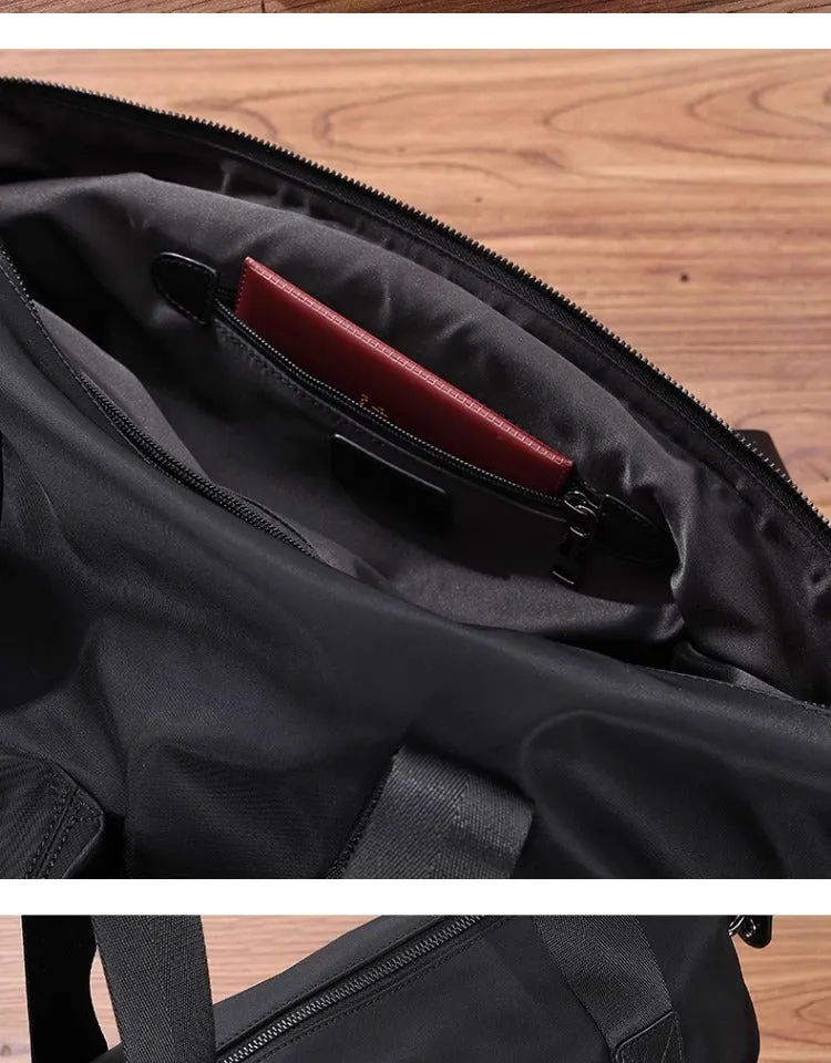Mens Leather Nylon Tote Bag Nylon Crossbody Bag Mens Nylon Shoulder Bag Nylon Handbags Shoulder Bag