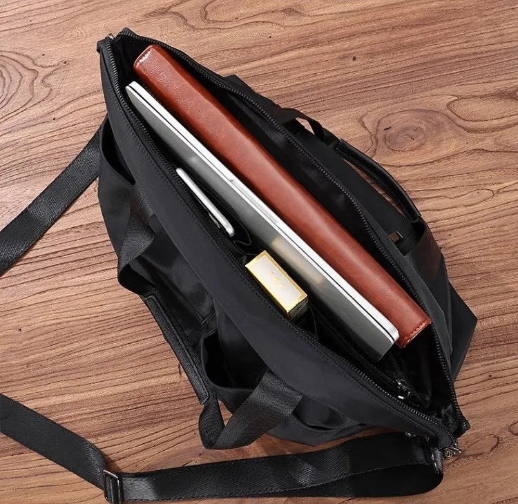 Mens Leather Nylon Tote Bag Nylon Crossbody Bag Mens Nylon Shoulder Bag Nylon Handbags Shoulder Bag