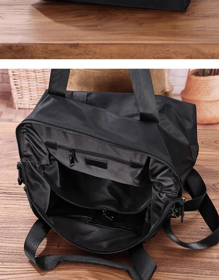 Mens Leather Nylon Tote Bag Nylon Crossbody Bag Mens Nylon Shoulder Bag Nylon Handbags Shoulder Bag