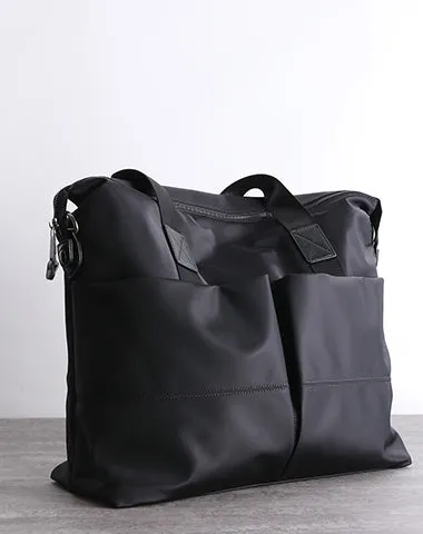 Mens Leather Nylon Tote Bag Nylon Crossbody Bag Mens Nylon Shoulder Bag Nylon Handbags Shoulder Bag