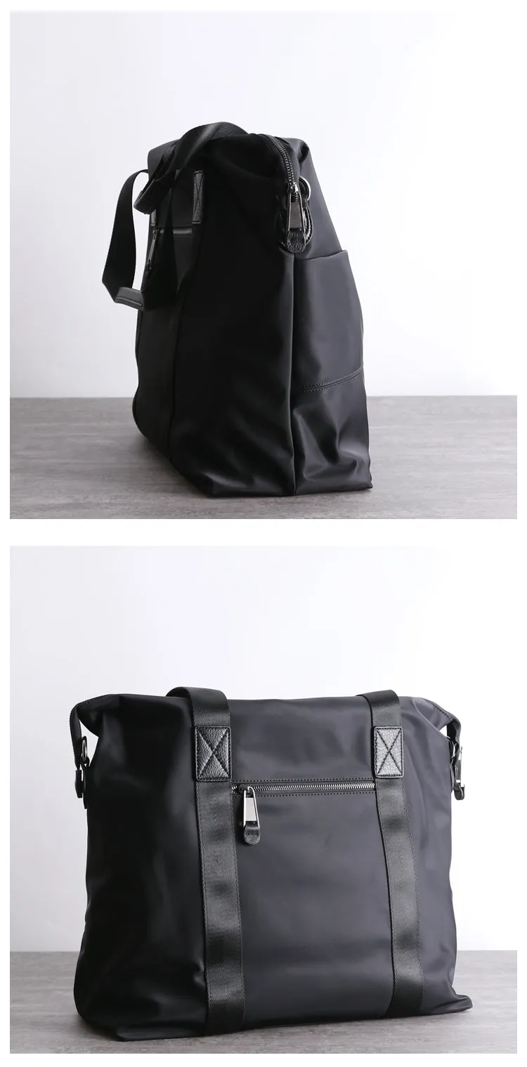 Mens Leather Nylon Tote Bag Nylon Crossbody Bag Mens Nylon Shoulder Bag Nylon Handbags Shoulder Bag