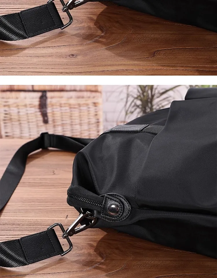 Mens Leather Nylon Tote Bag Nylon Crossbody Bag Mens Nylon Shoulder Bag Nylon Handbags Shoulder Bag
