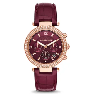 Michael Kors Analog Men's Watch Gold Plated Leather Strap - MK6986
