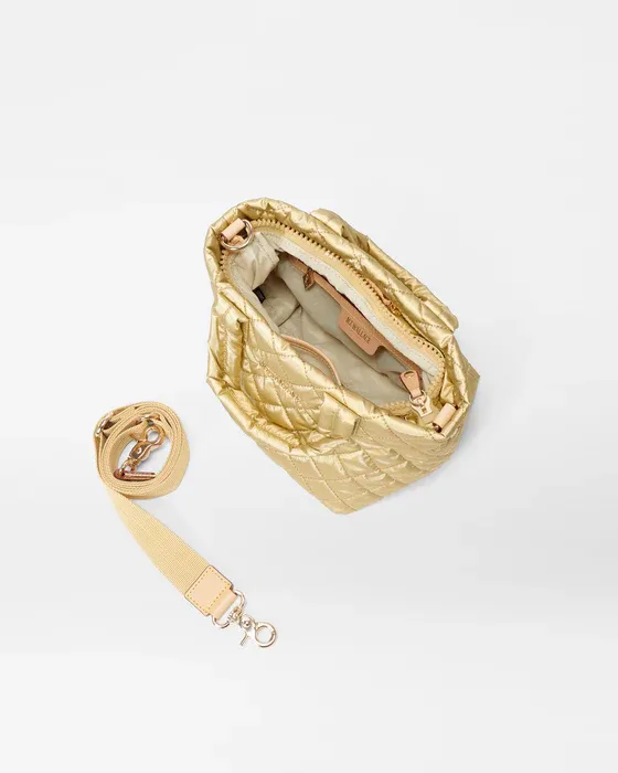 Micro Metro Tote Deluxe | Light Gold Pearl Metallic
