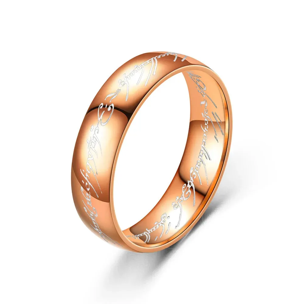 Midi Ring Titanium steel One Ring of Power Movie of Ring Women & Men Jewelry
