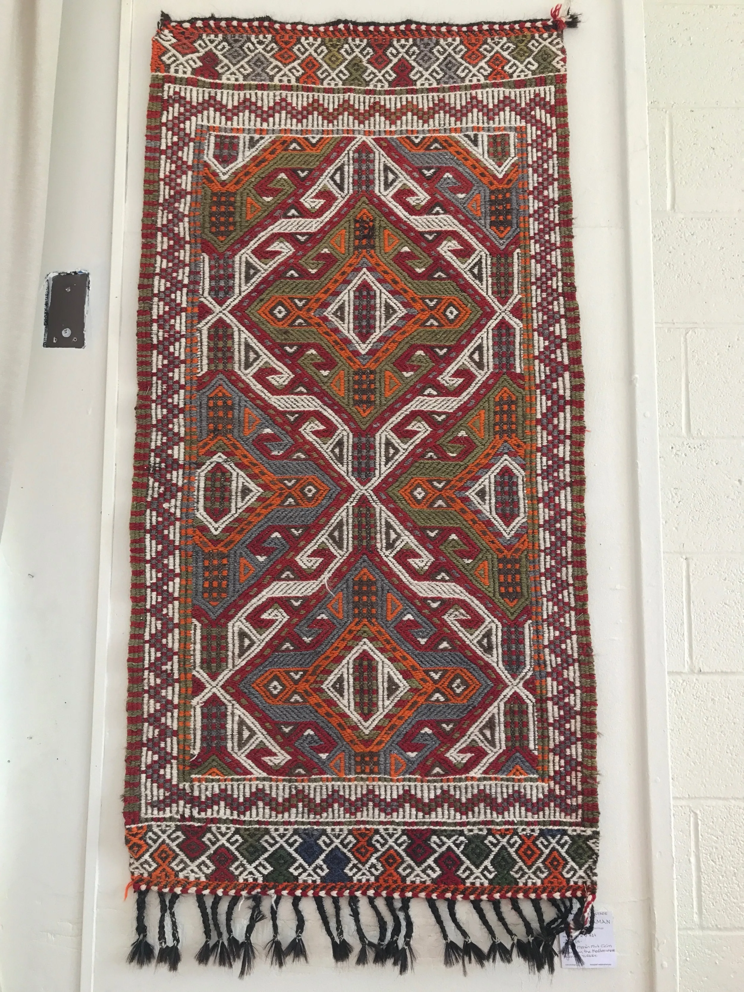 Mini Mersin Mut Cicim Kilim Rug 27"x56"