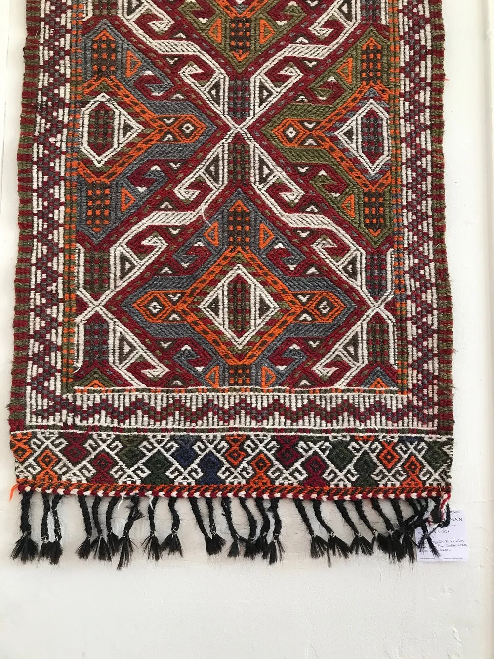 Mini Mersin Mut Cicim Kilim Rug 27"x56"