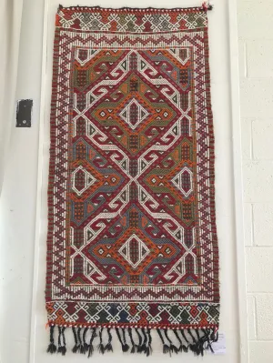 Mini Mersin Mut Cicim Kilim Rug 27"x56"
