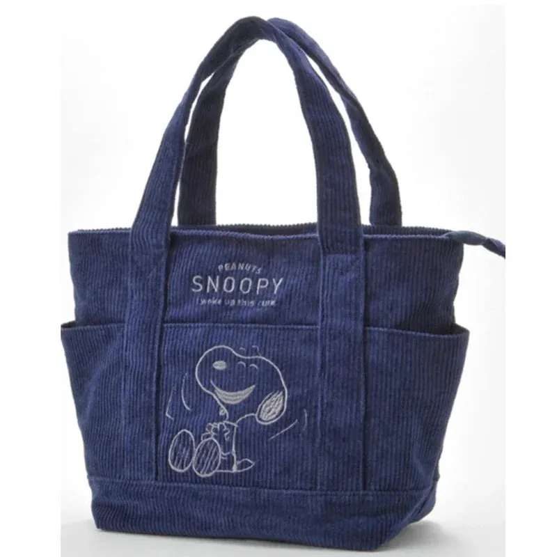 MINISO Disney Snoopy Corduroy Tote Bag