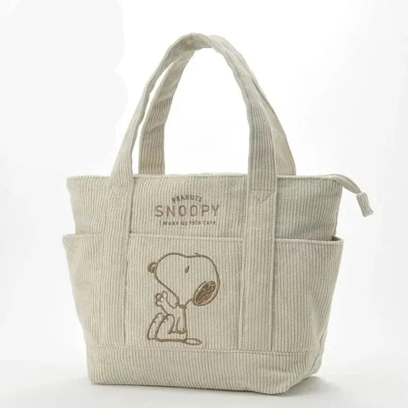 MINISO Disney Snoopy Corduroy Tote Bag