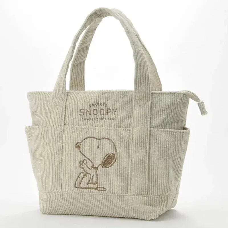MINISO Disney Snoopy Corduroy Tote Bag