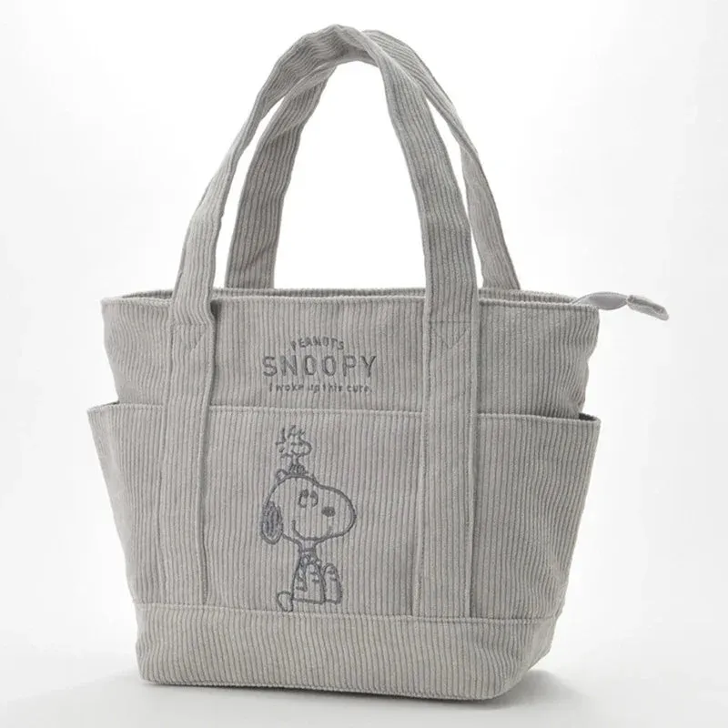 MINISO Disney Snoopy Corduroy Tote Bag