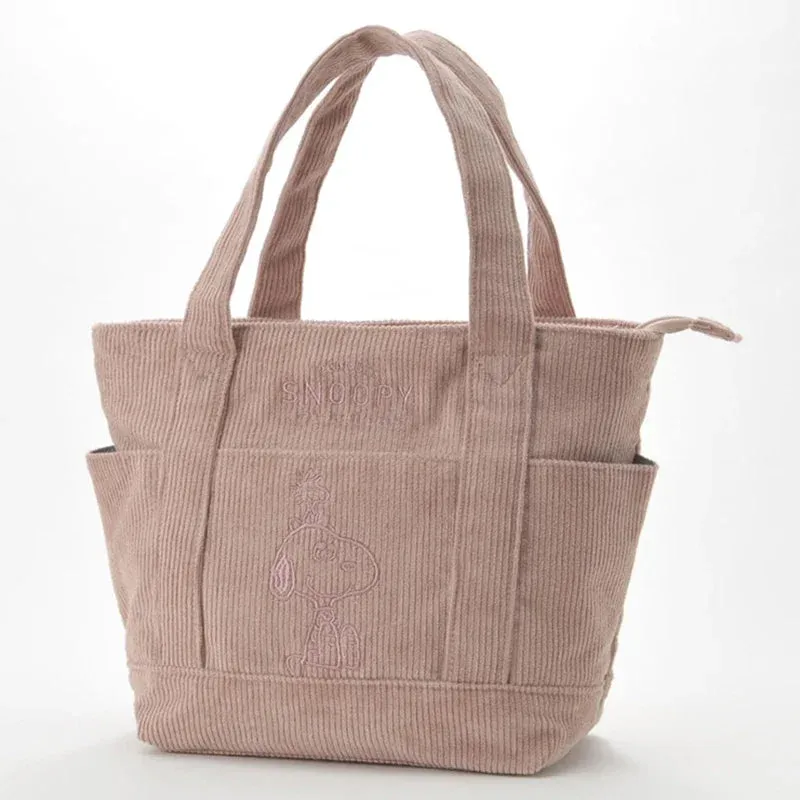 MINISO Disney Snoopy Corduroy Tote Bag
