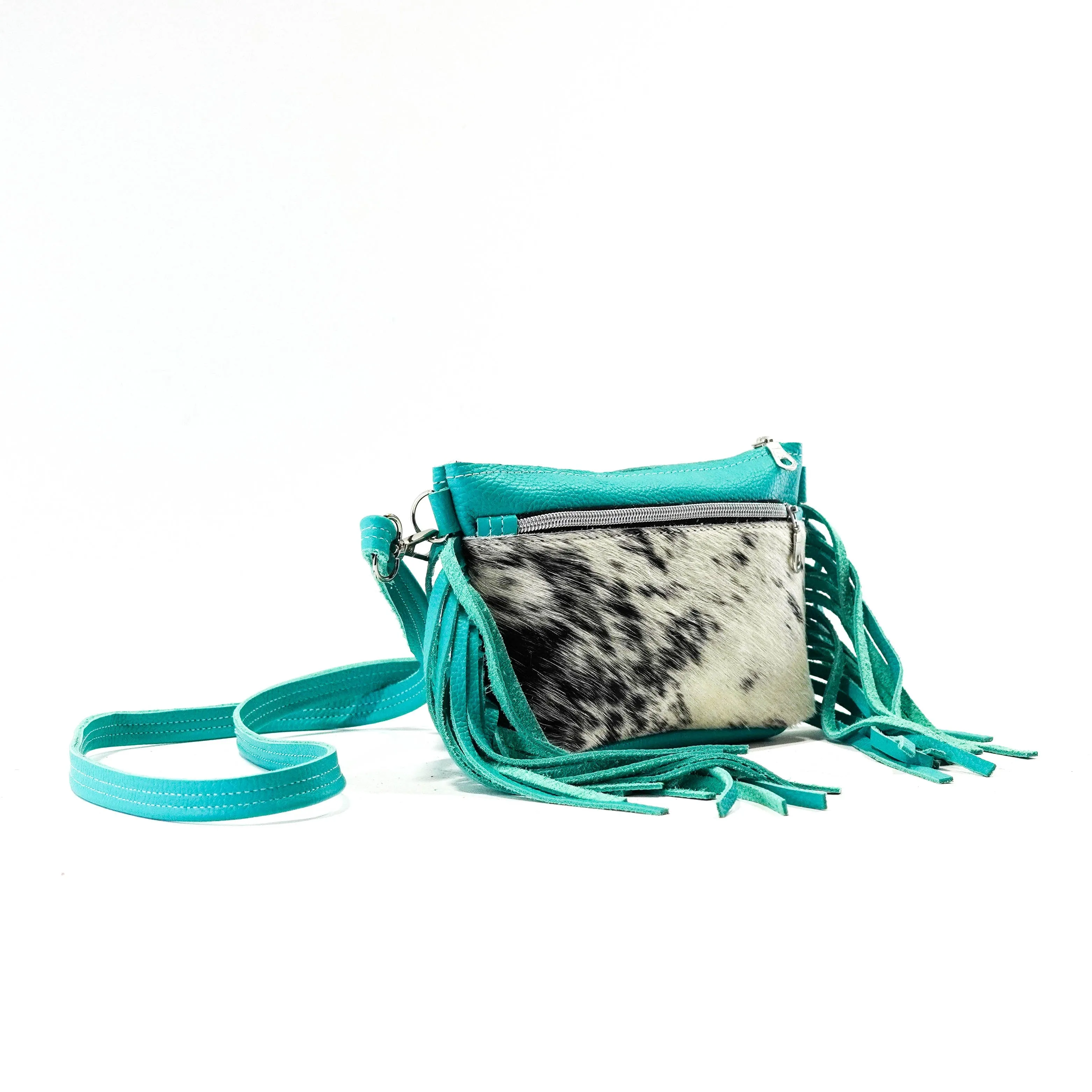 Miss Kitty - Black & White w/ Turquoise Leather