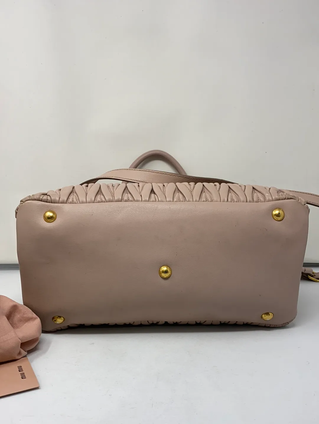 Miu Miu Dusty Rose Leather Bag Matelasse Leather Shopper