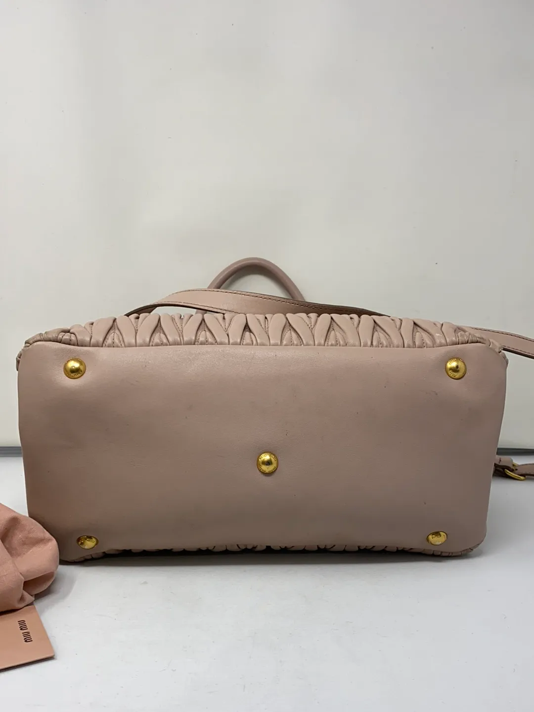 Miu Miu Dusty Rose Leather Bag Matelasse Leather Shopper