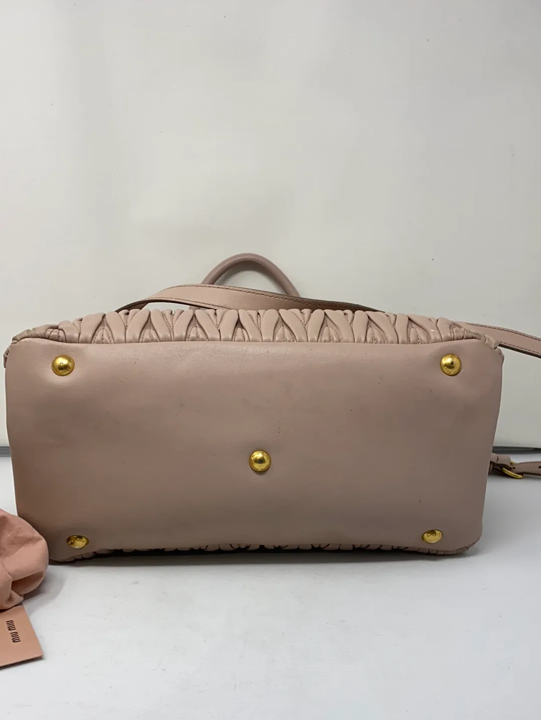 Miu Miu Dusty Rose Leather Bag Matelasse Leather Shopper