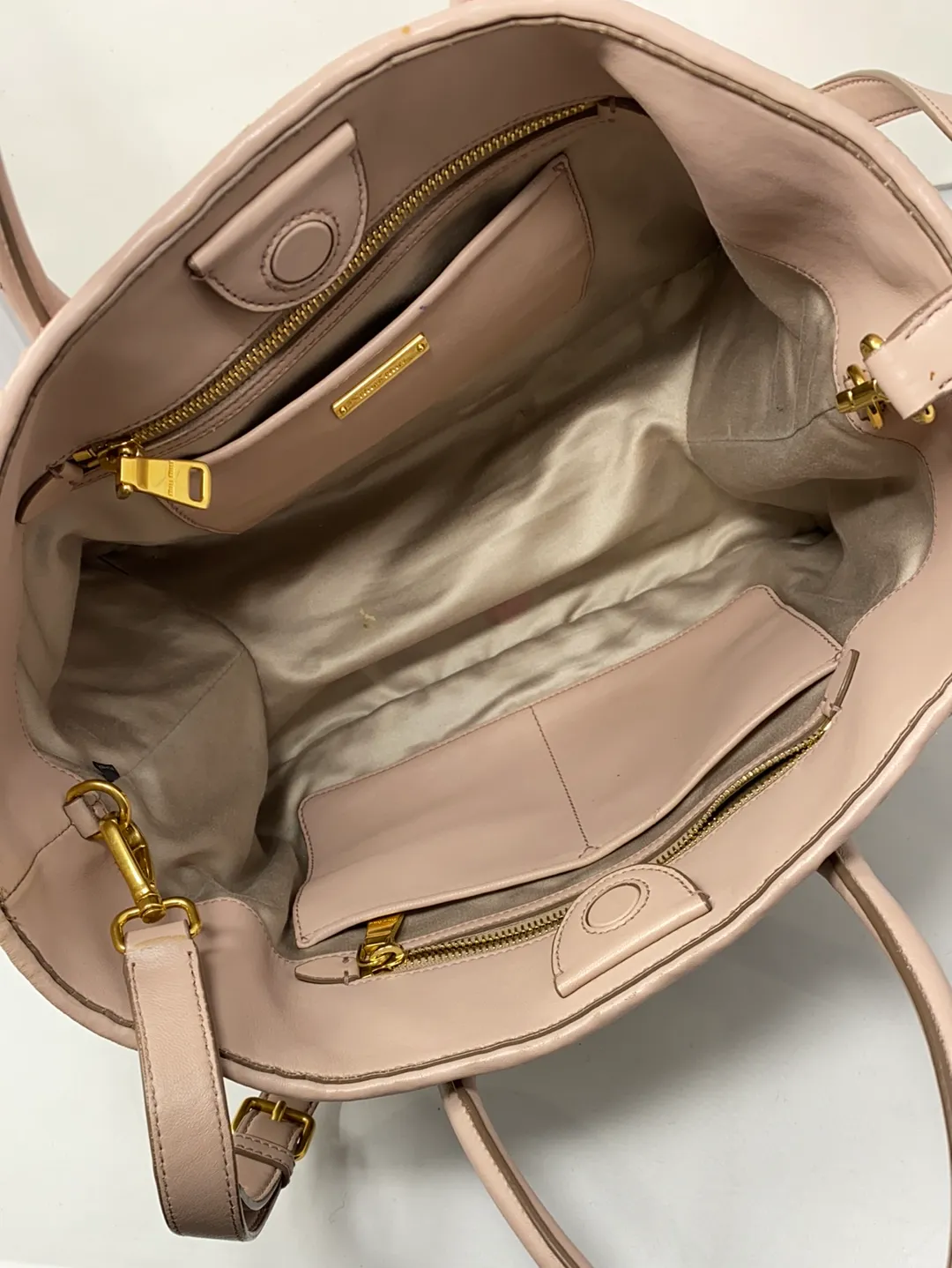 Miu Miu Dusty Rose Leather Bag Matelasse Leather Shopper