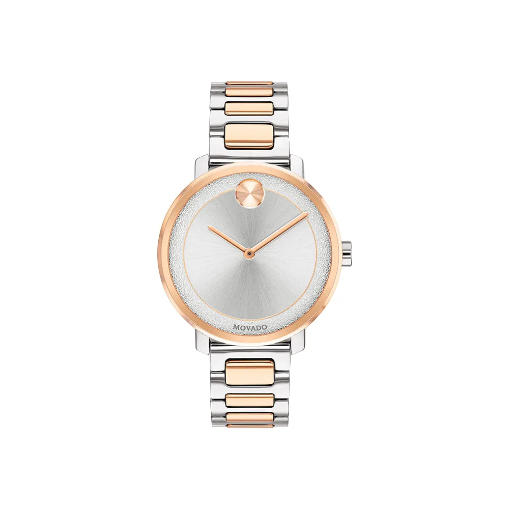 Movado Bold Women's Watch Rose Gold Tone Case Quartz