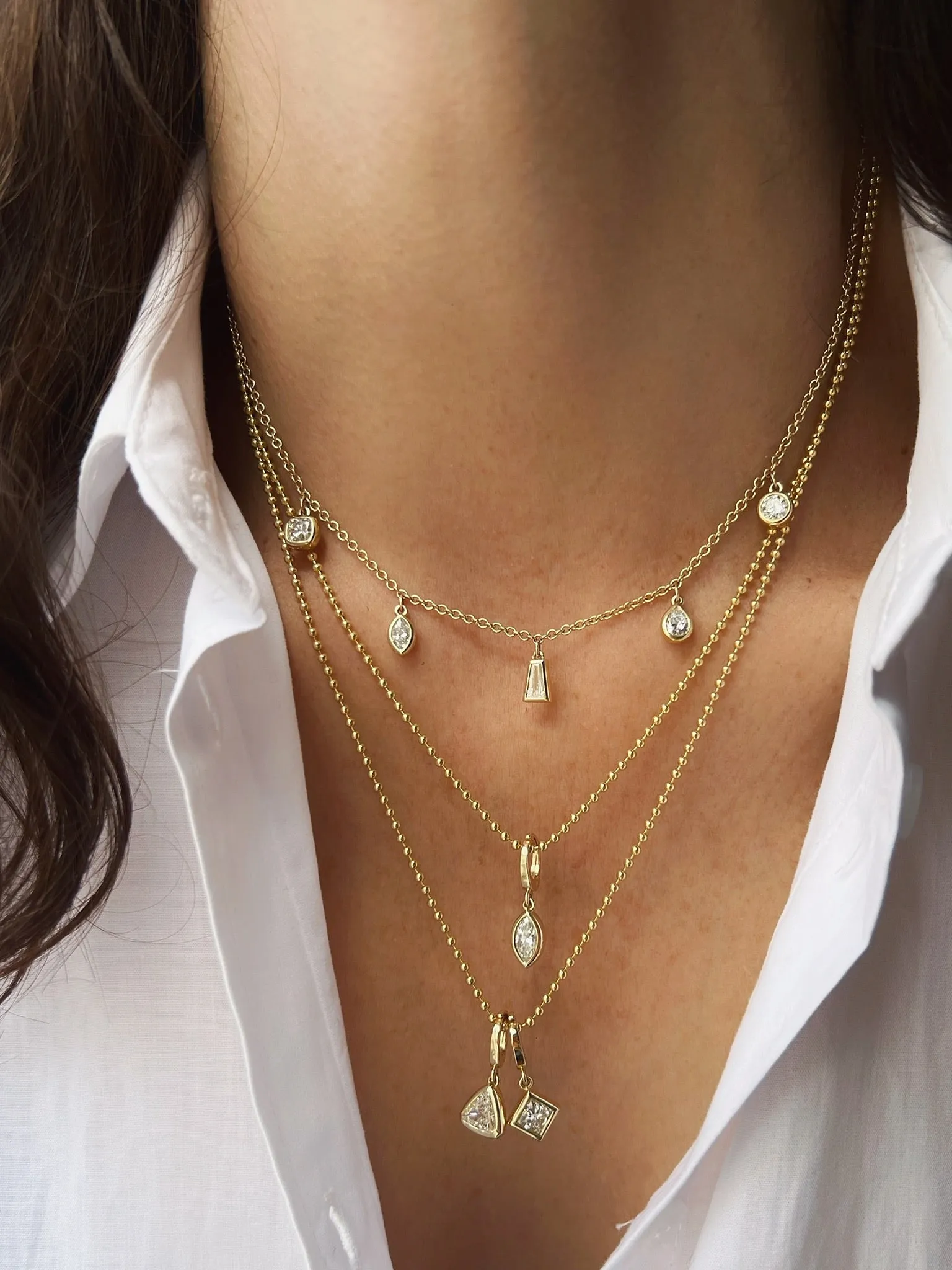 Multi-Diamond Fringe Necklace