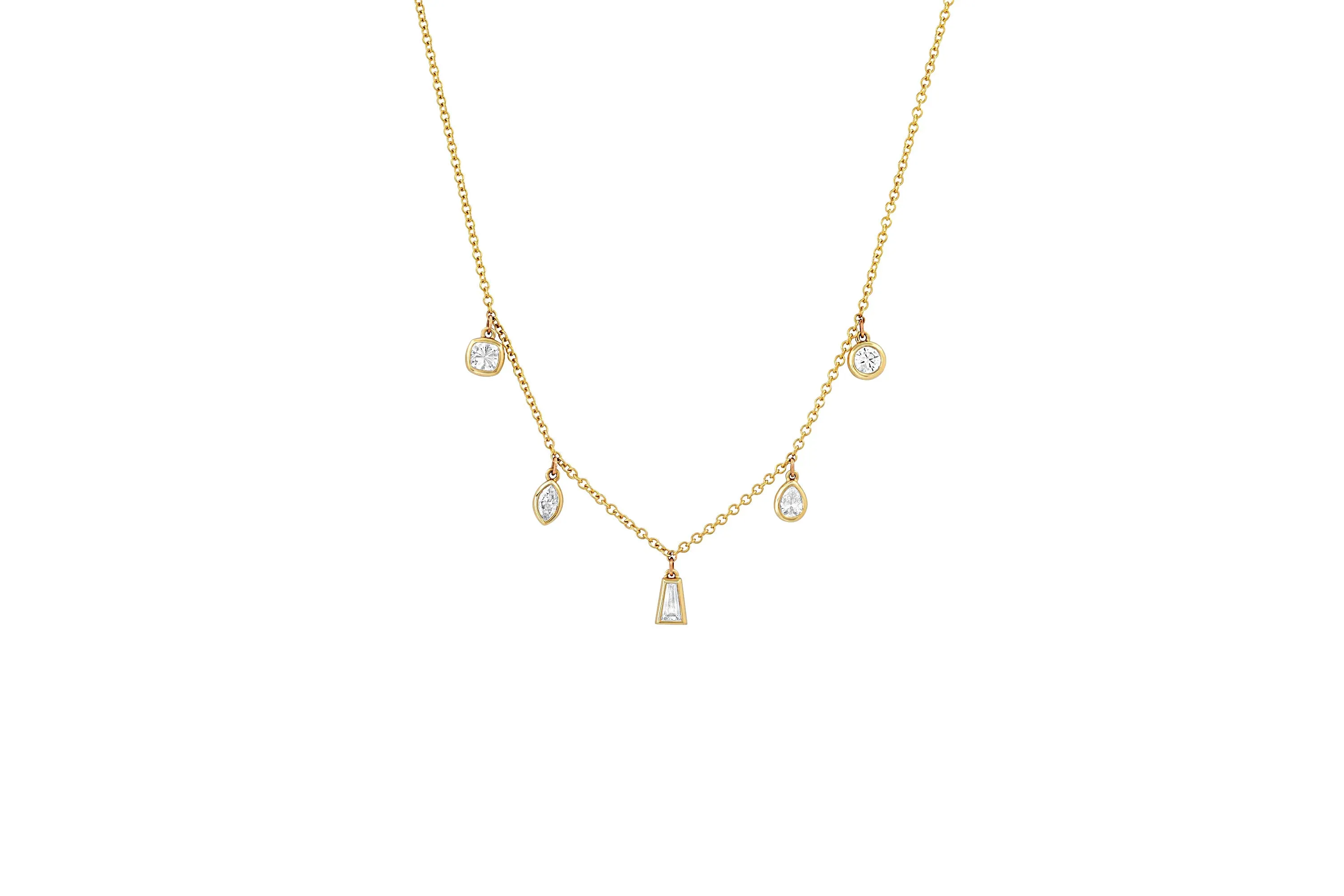Multi-Diamond Fringe Necklace