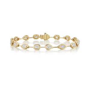 Multi-Shape Diamond Wire Bracelet