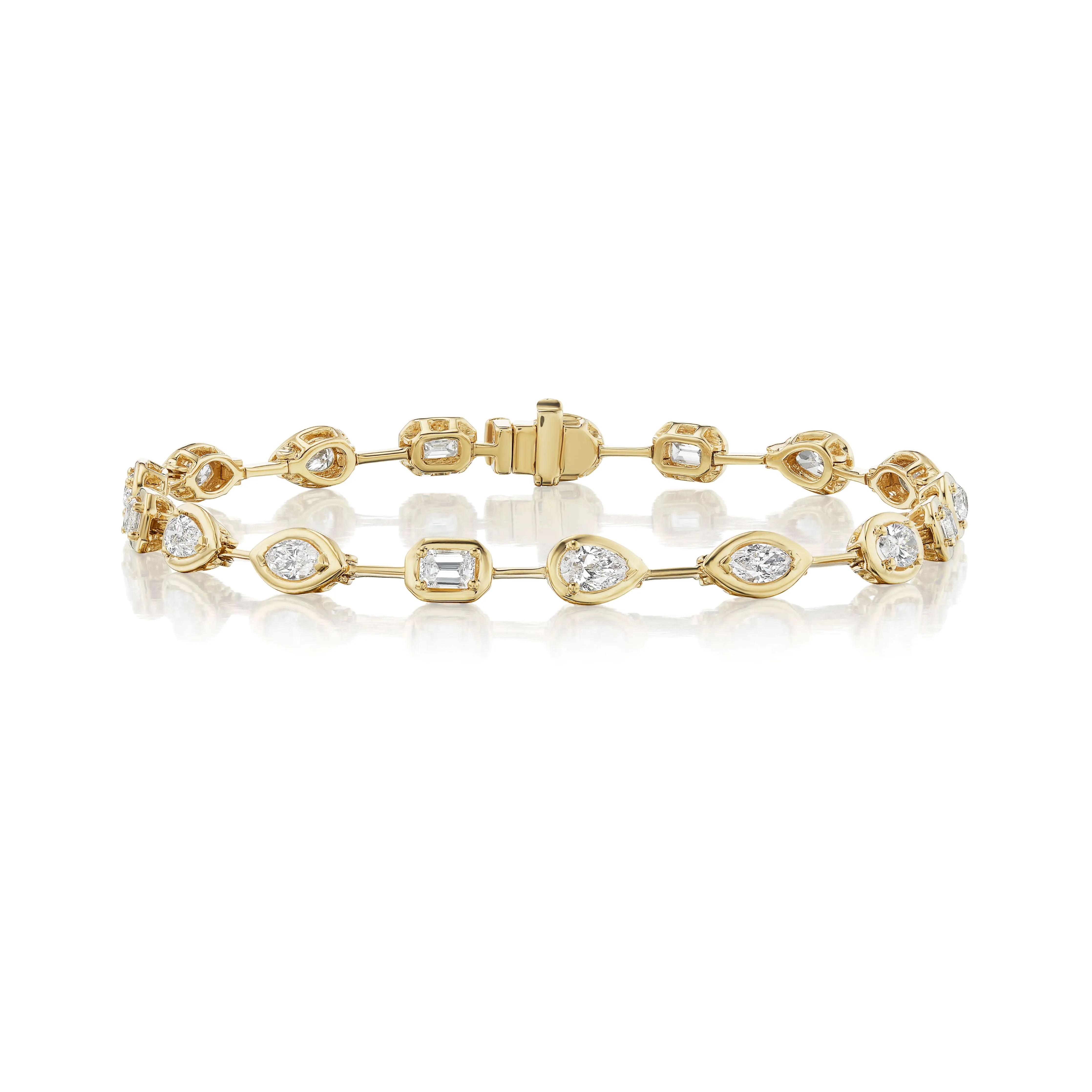 Multi-Shape Diamond Wire Bracelet