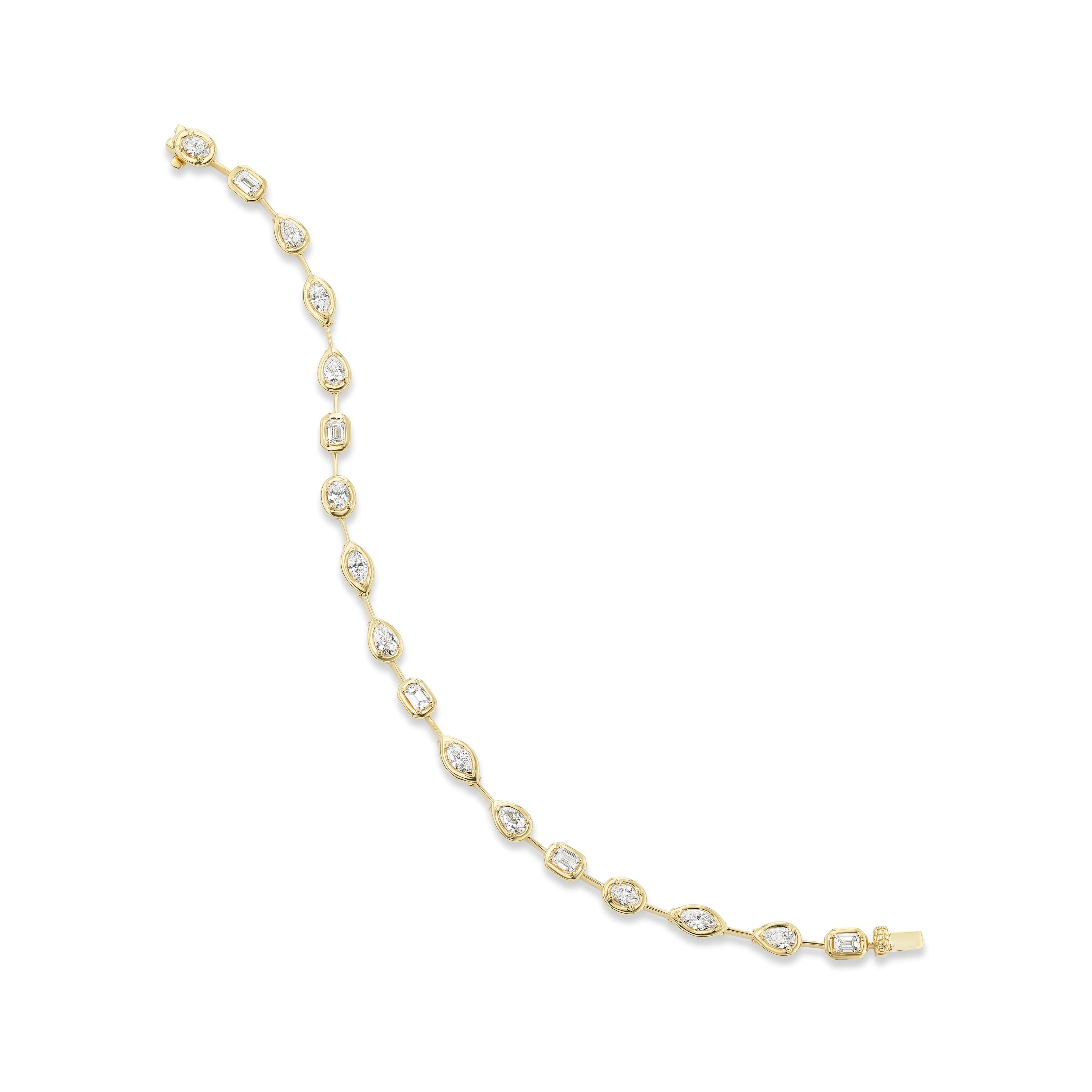 Multi-Shape Diamond Wire Bracelet