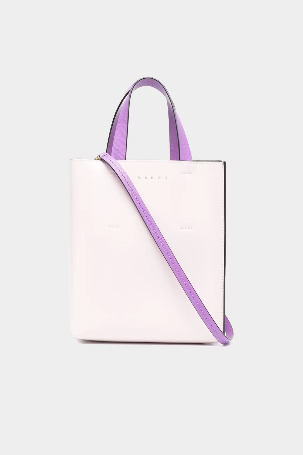 Museo Leather Mini Bag in Light Pink and Purple